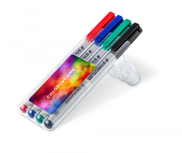STAEDTLER Lumocolor non-permanent F, Box mit 4 Stiften