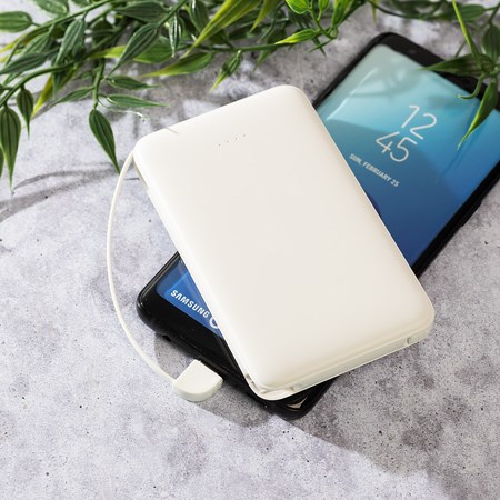 Powerbank Luxury Thin 3 in 1-Weiß-5000 mAh