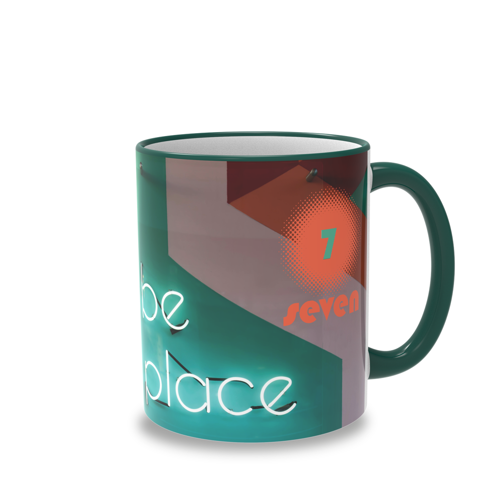 Form 798 Keramiktasse Sublimation weiss, Rand und Henkel farbig