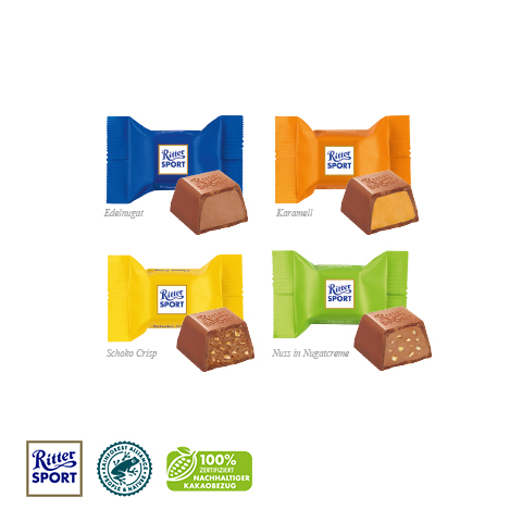 Tisch-Adventskalender mit Ritter SPORT Schokowürfel