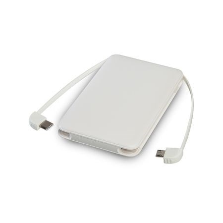 Powerbank Luxury Thin 3 in 1-Weiß-5000 mAh